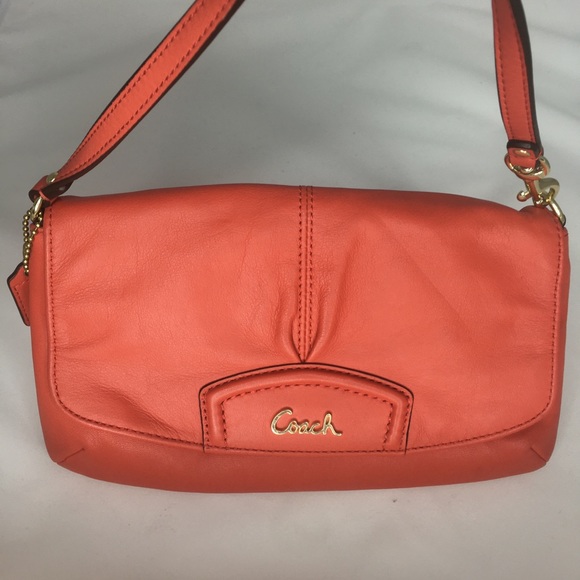 Coach Handbags - COACH Ashley Large Flap Wristlet - Persimmon
